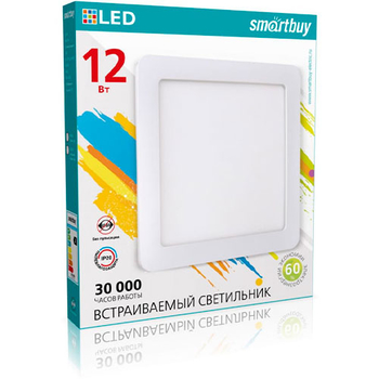 Встраиваемый светильник Smartbuy LED DL Square-12w/6500K/IP20 (SBL-DLSq-12-65K)/40 - Светильники - Для общественных зданий - Магазин стабилизаторов напряжения Ток-Про